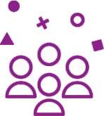 Purple group icon representing couples therapy workshops and group retreats
