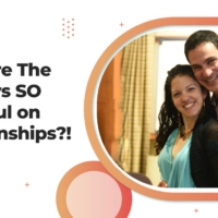 Gal Szekely and Liron Cohen smiling together in a featured graphic discussing relationship insights.