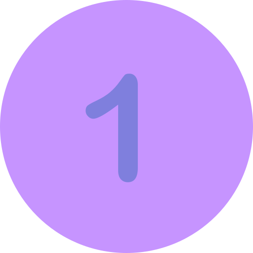 The number 1 inside a purple circle.