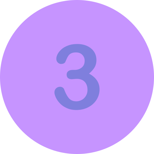 The number 3 inside a purple circle.