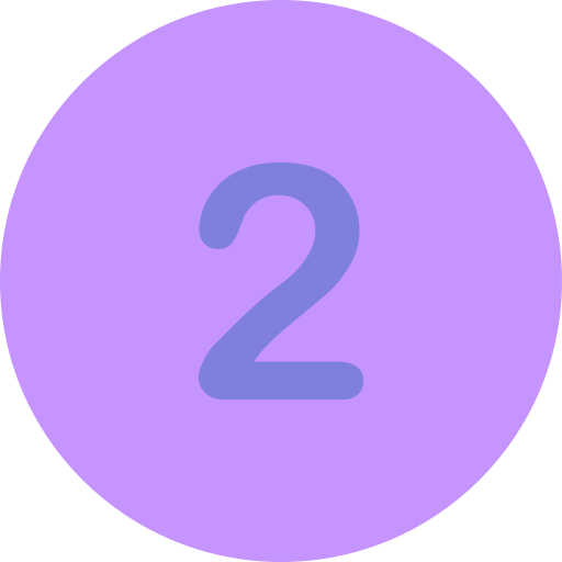 The number 2 inside a purple circle.